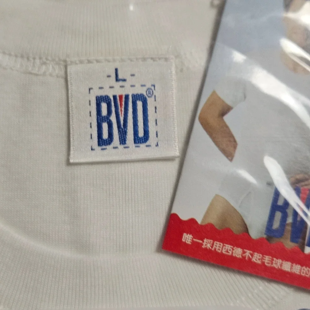 Lot of 3 Vintage BVD and FET White Short Sleeve Shirt L Undershirts Cotton NWT